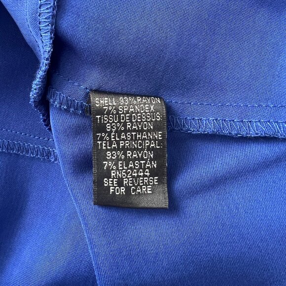 NWT Artelier Nicole Miller Blue Keyhole Crewneck Peplum Blouse Small Reg $245 - Picture 9 of 12